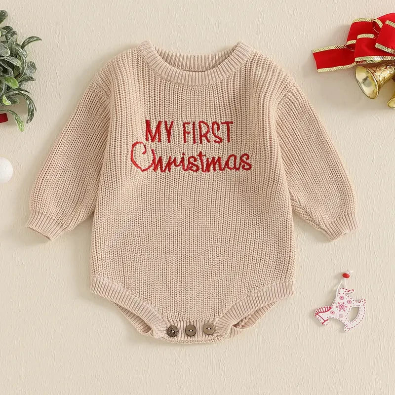Festive Holiday Baby Bubble Romper