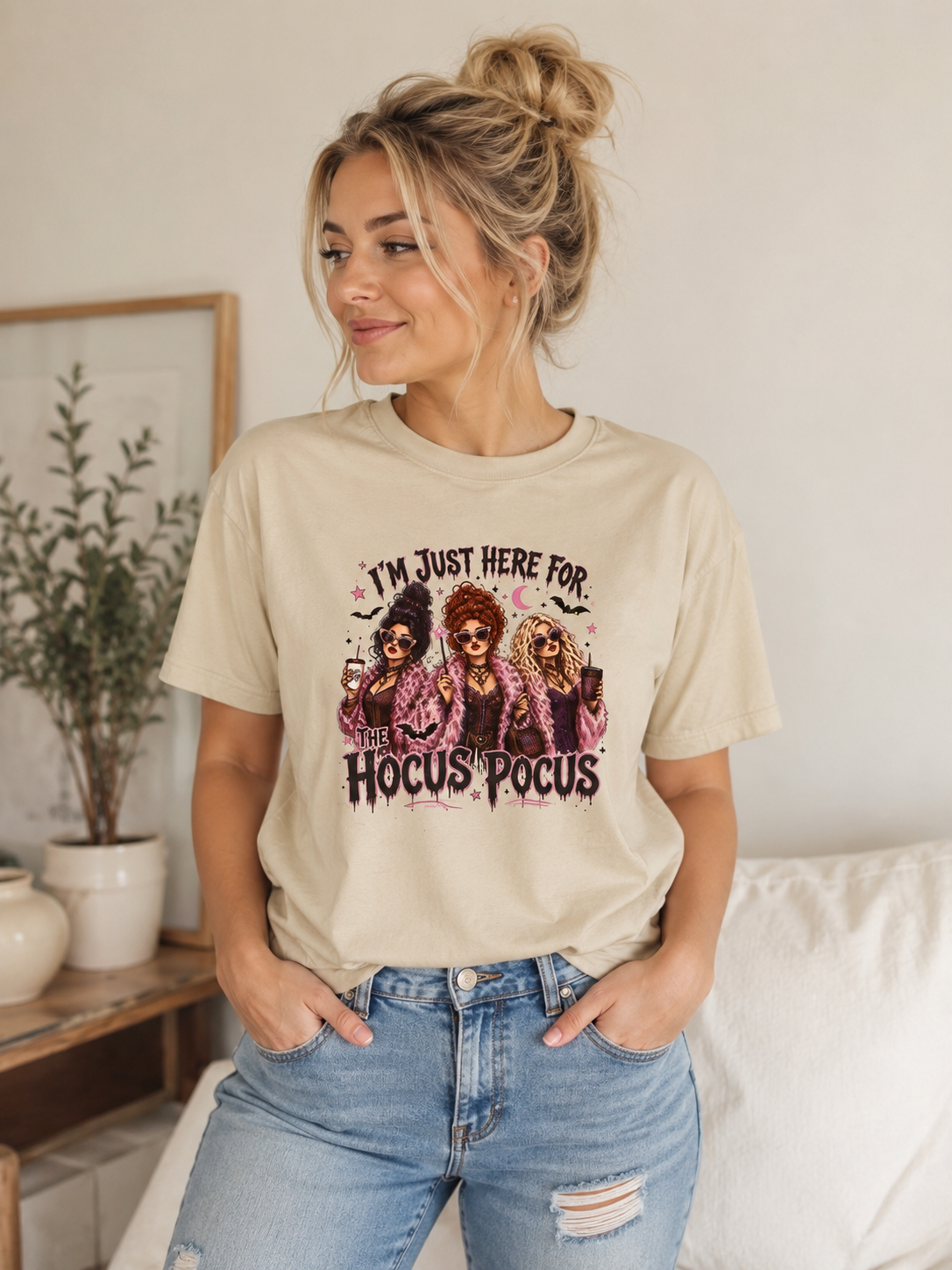 Hocus Pocus Graphic Tee — "I'm Just Here for the Hocus Pocus" Halloween T‑Shirt