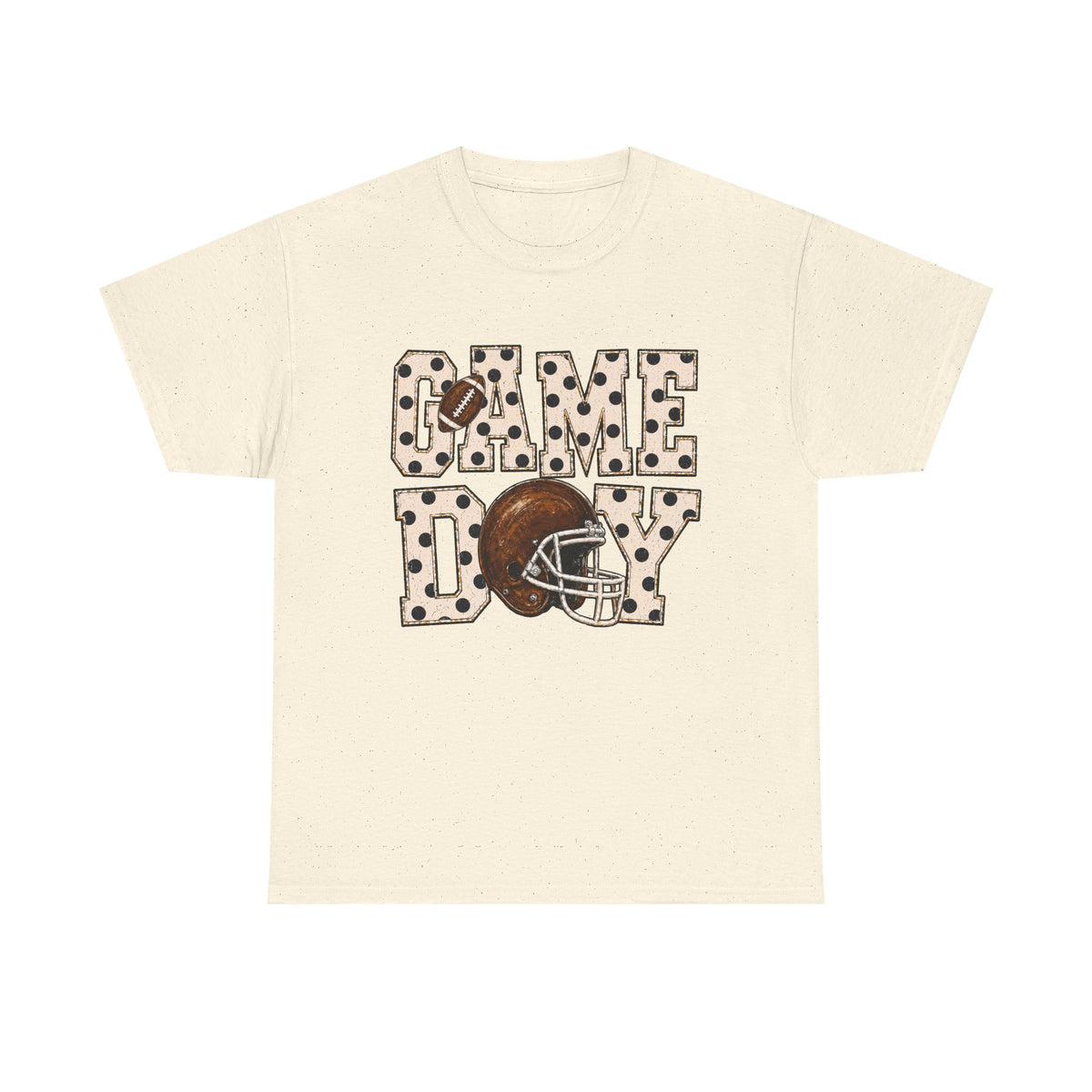 Game Day Football Tee – Leopard Print Helmet Graphic