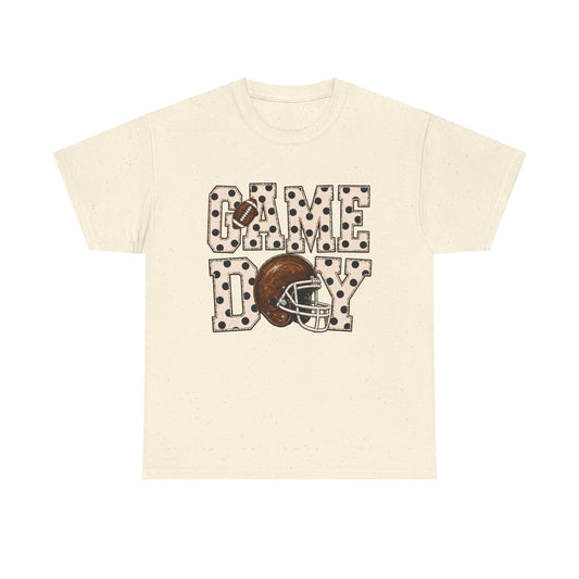 Game Day Football Tee – Leopard Print Helmet Graphic