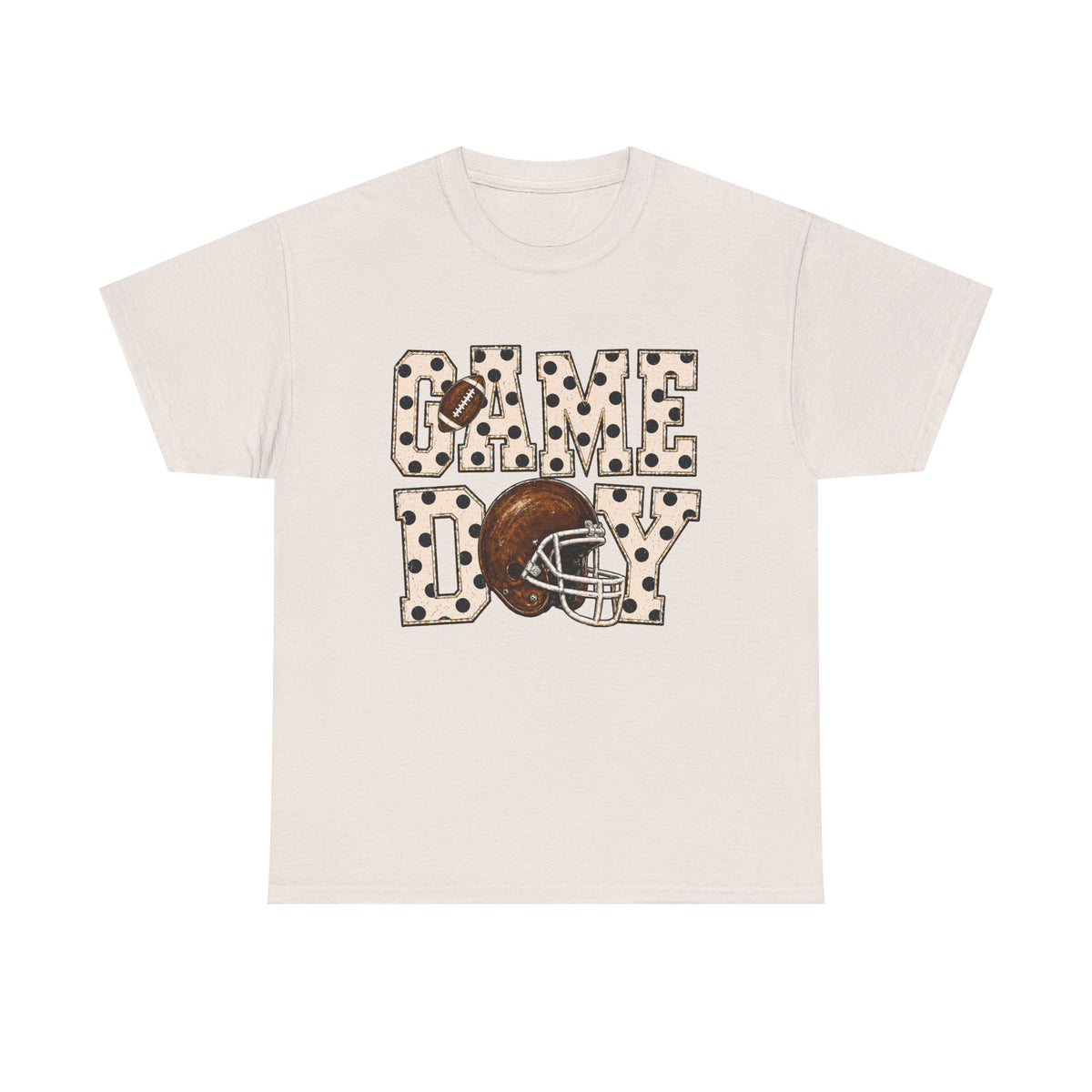 Game Day Football Tee – Leopard Print Helmet Graphic