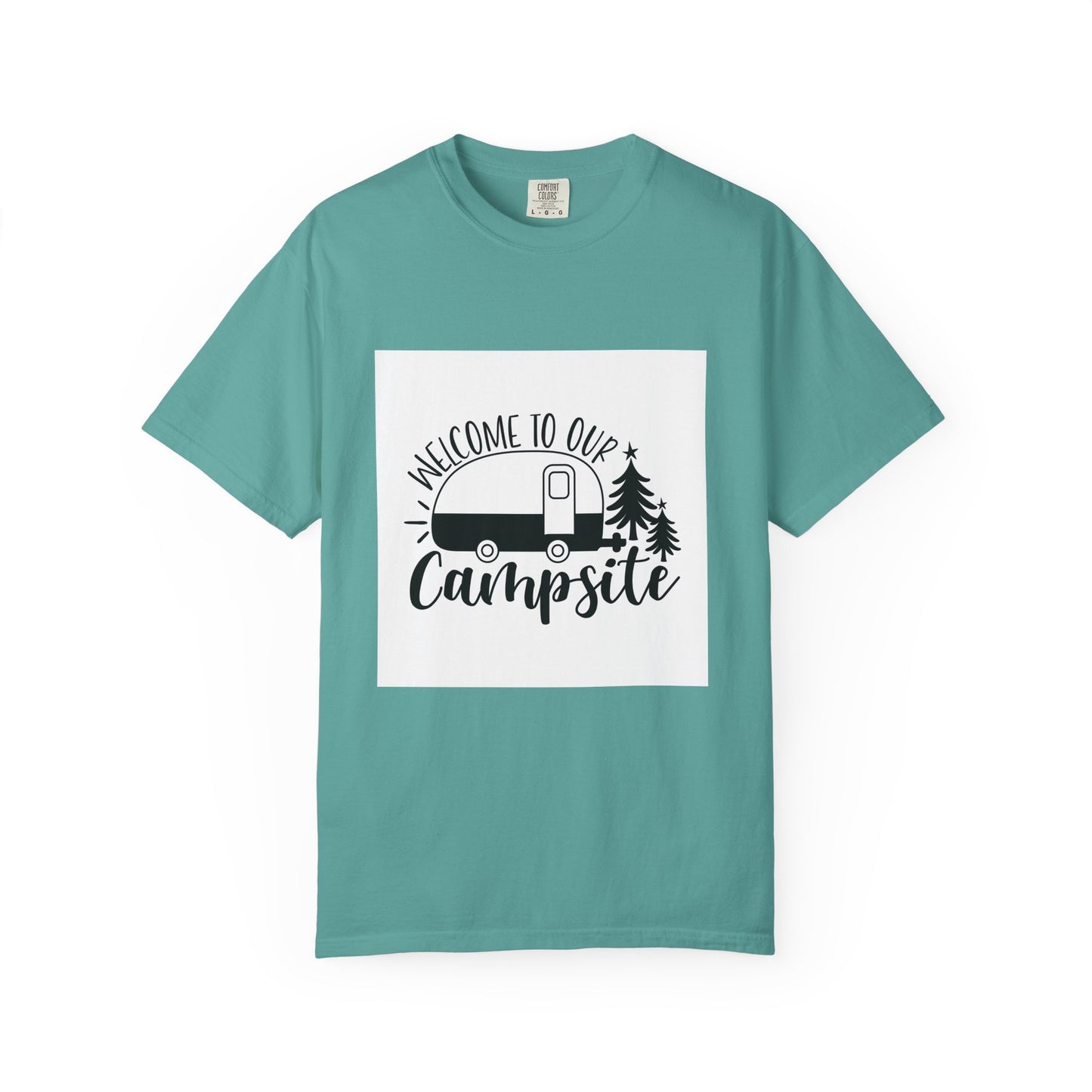 Campsite Camper T-Shirt — "Welcome to Our Campsite" Vintage RV Tee