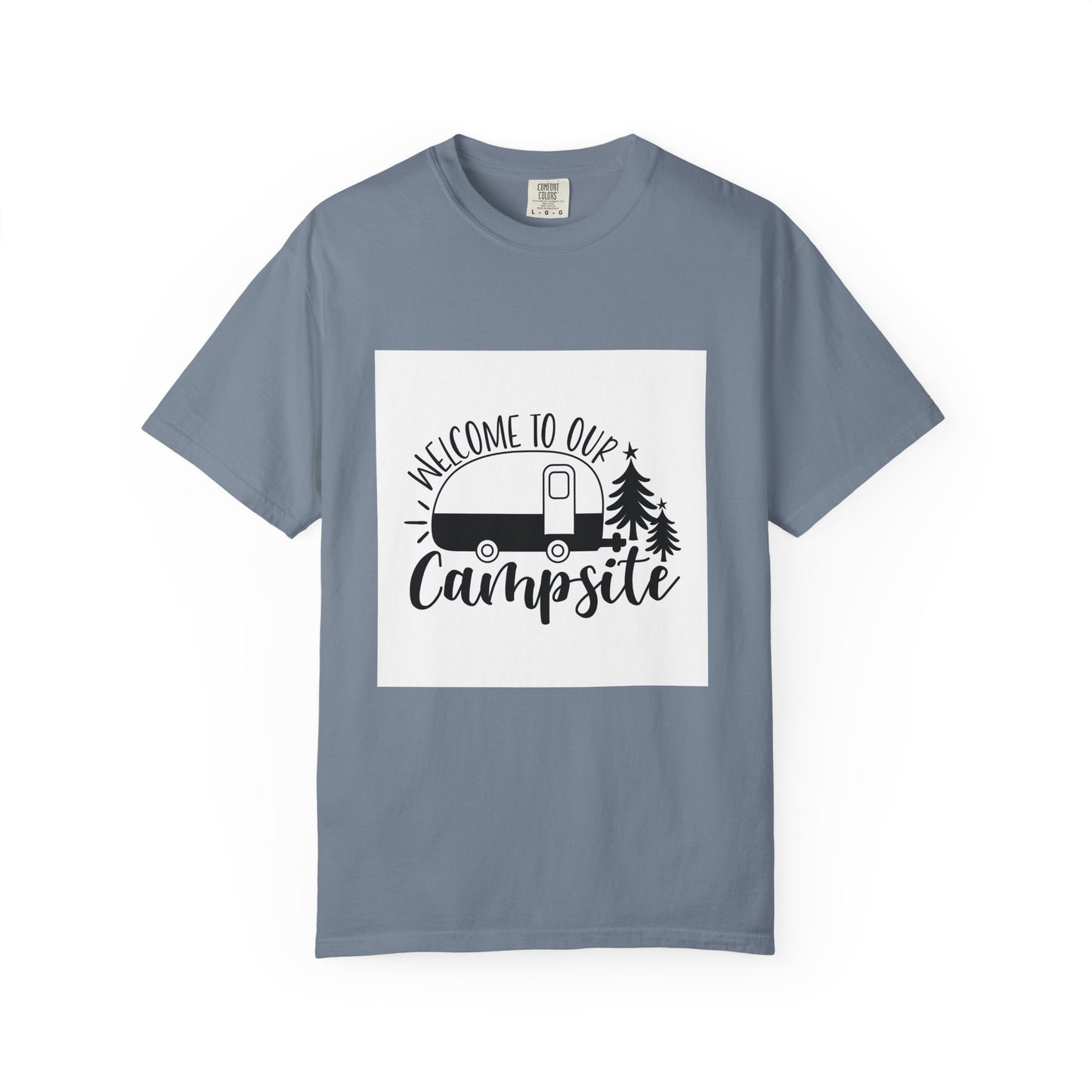 Campsite Camper T-Shirt — "Welcome to Our Campsite" Vintage RV Tee