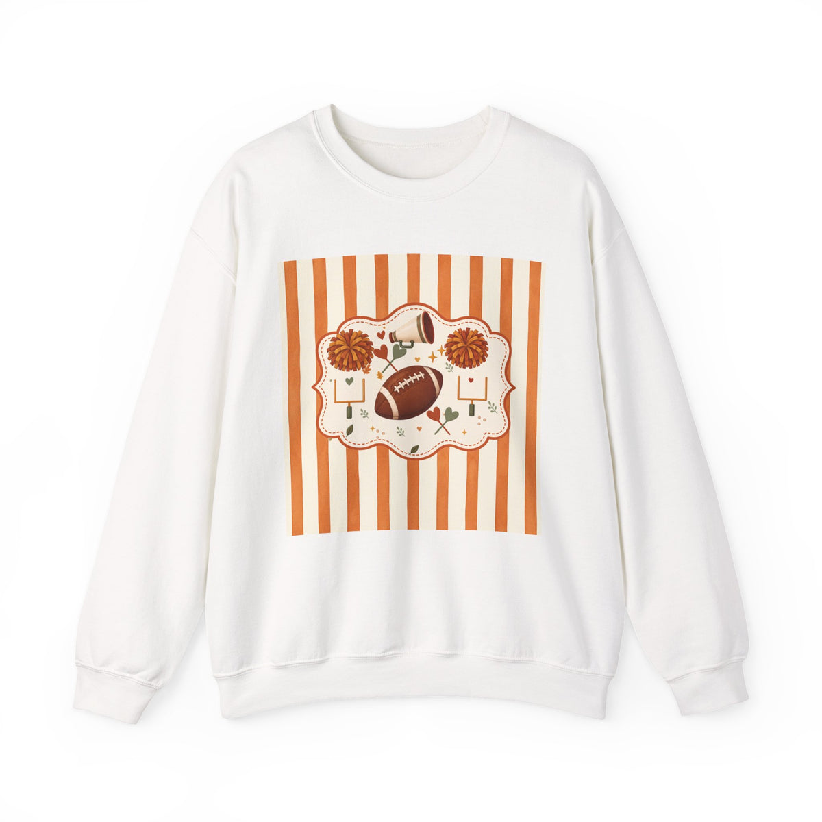 Football Cheer Graphic Sweatshirt — 'Game Day' Pom-Pom & Helmet Design