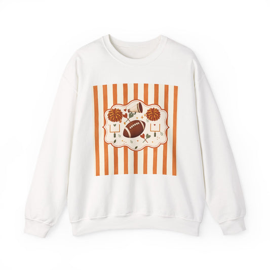 Football Cheer Graphic Sweatshirt — 'Game Day' Pom-Pom & Helmet Design