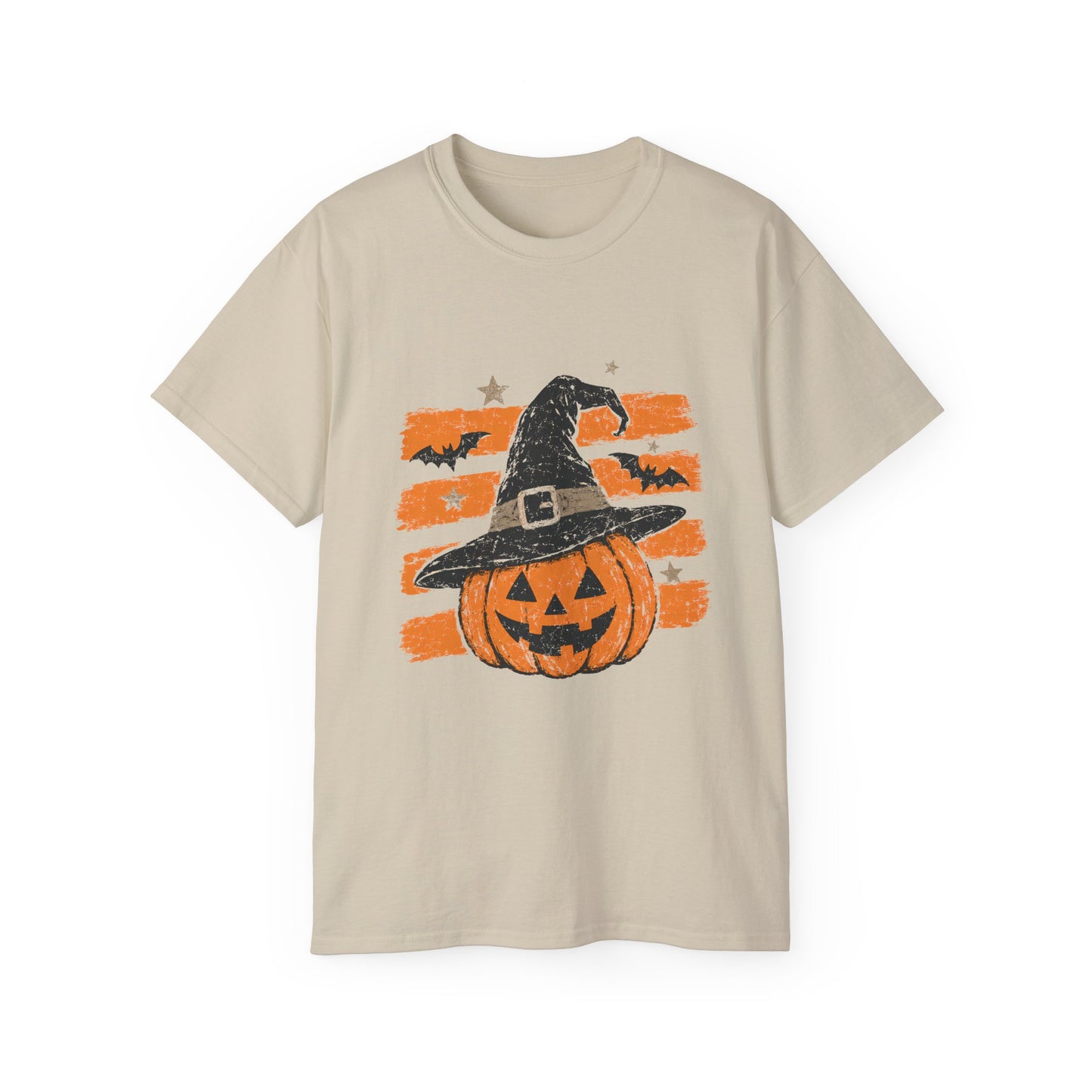 Halloween Jack-O'-Lantern Tee — Pumpkin with Witch Hat Graphic