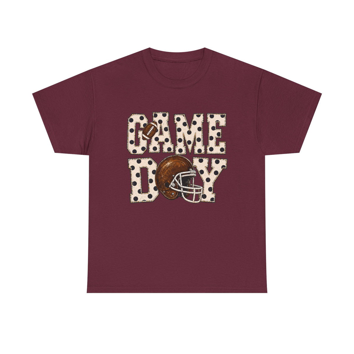 Game Day Football Tee – Leopard Print Helmet Graphic