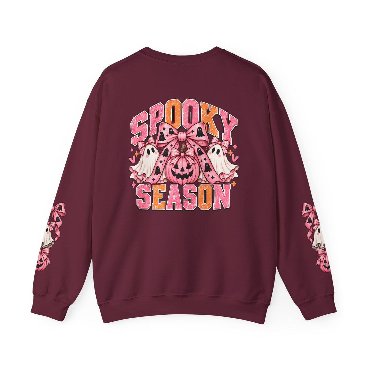Spooky Season Sweatshirt – Pink Pumpkin & Ghosts Halloween Crewneck