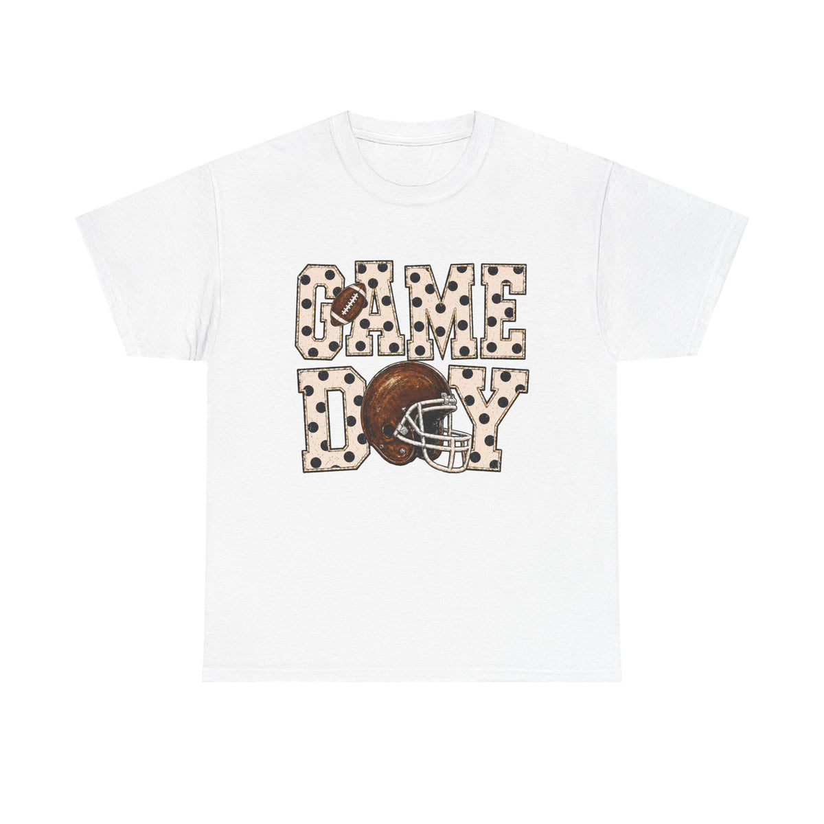 Game Day Football Tee – Leopard Print Helmet Graphic