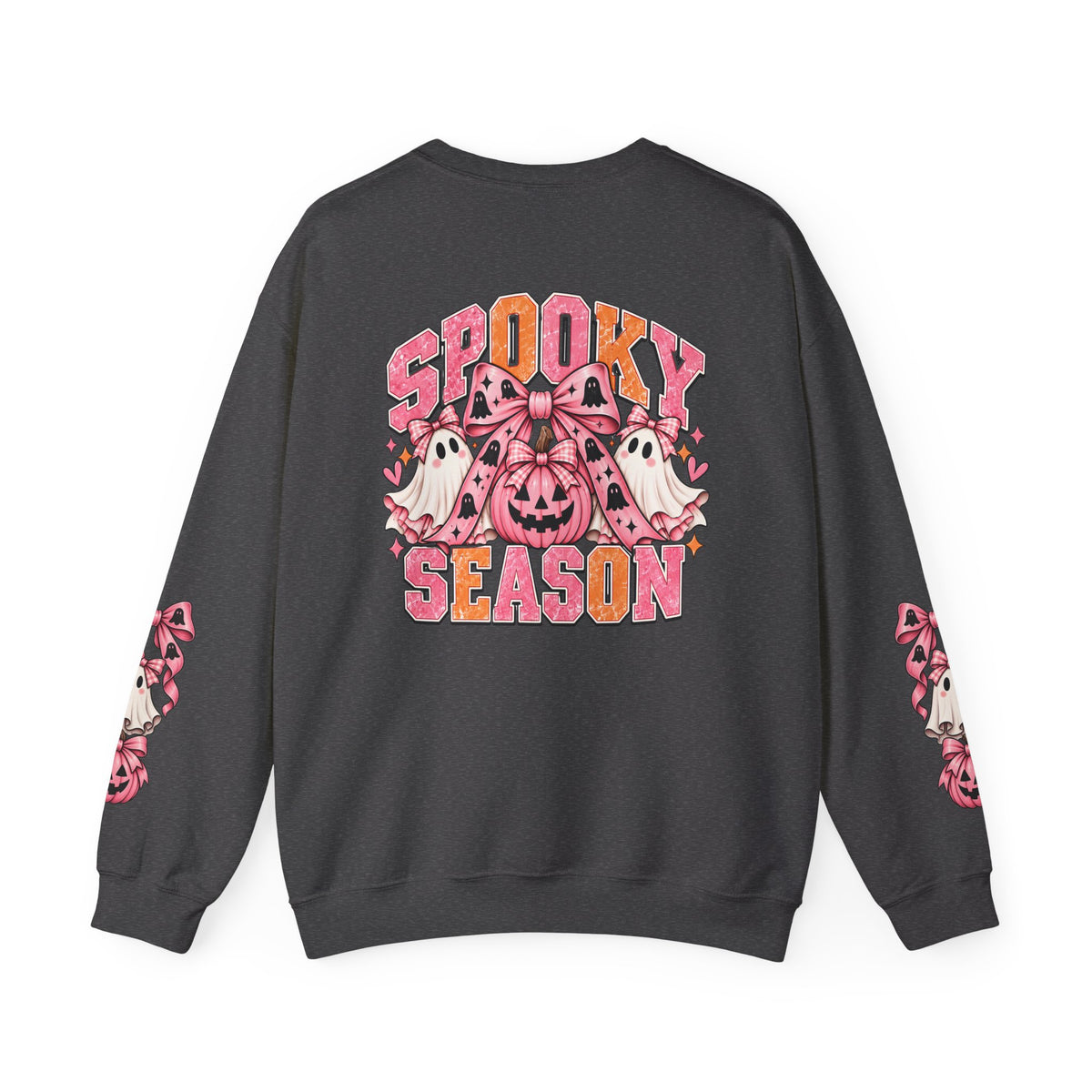 Spooky Season Sweatshirt – Pink Pumpkin & Ghosts Halloween Crewneck