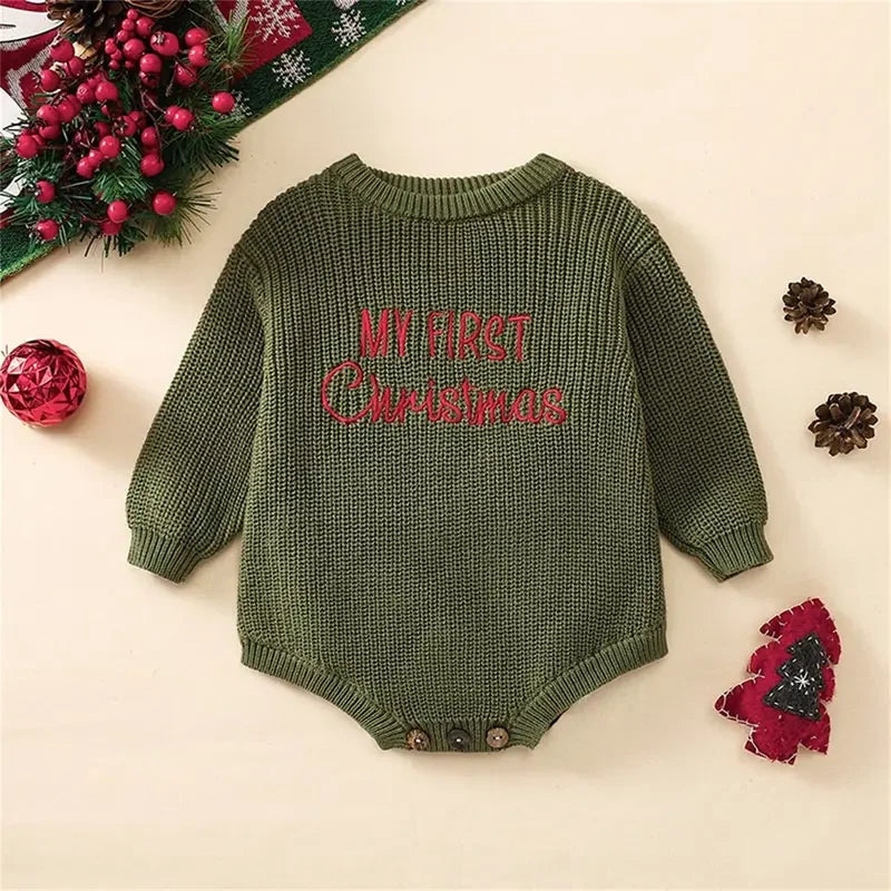 Festive Holiday Baby Bubble Romper