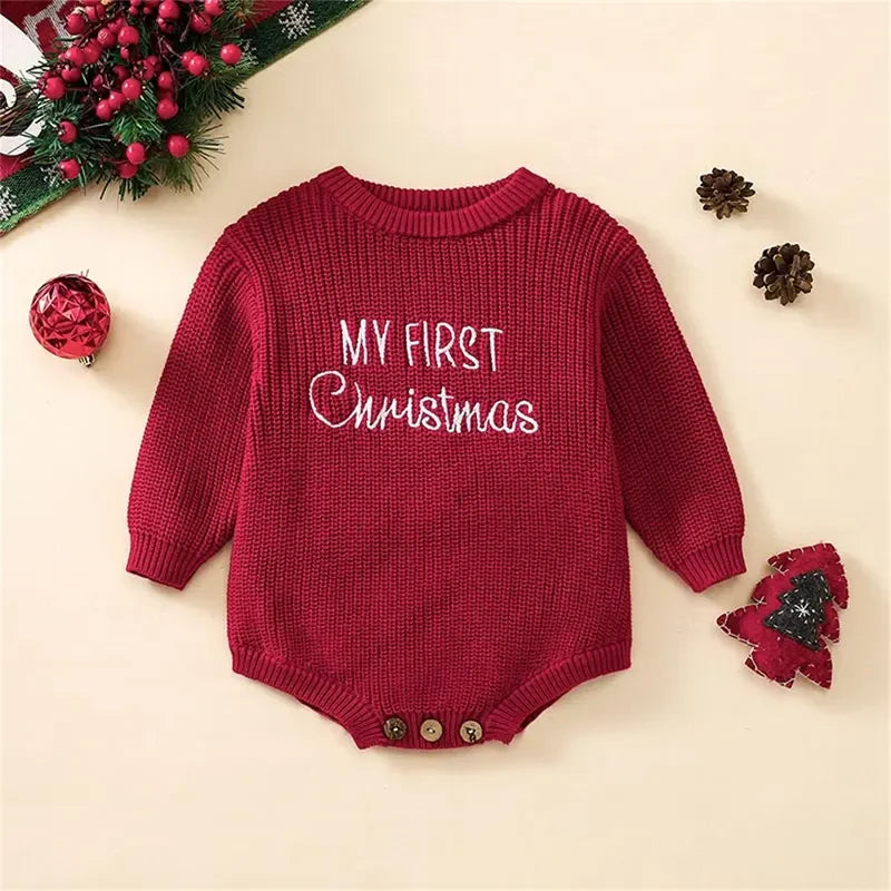 Festive Holiday Baby Bubble Romper