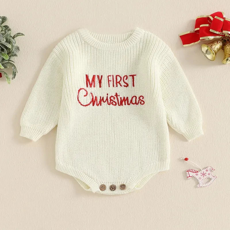Festive Holiday Baby Bubble Romper