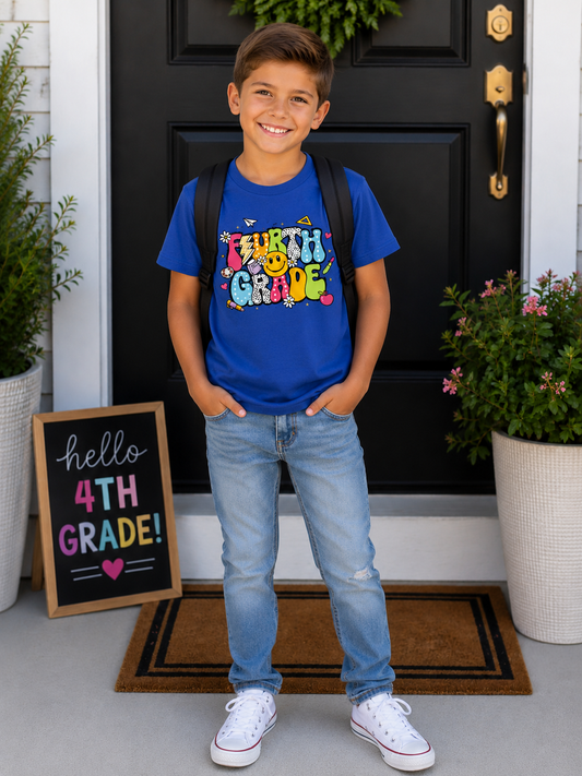 Youth Tee — 'Everyday Goodie' Colorful Retro Smiley Kids T-Shirt