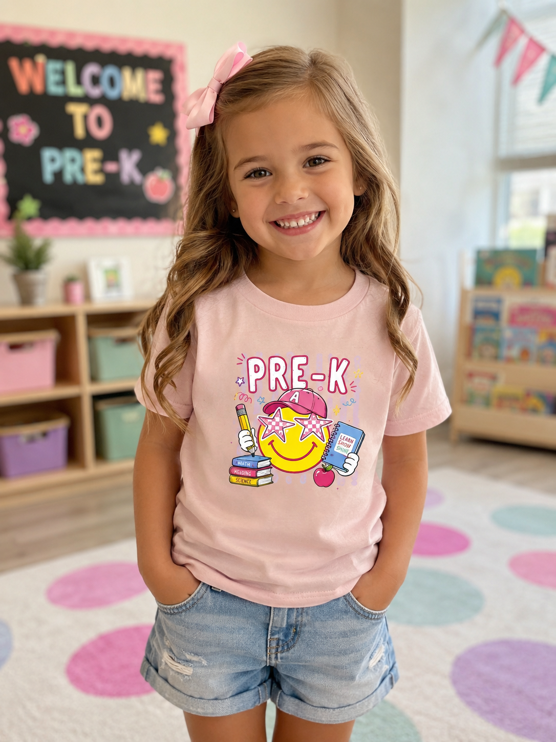 Pre-K Smiley Face Toddler Tee — Cute Back-to-School Shirt