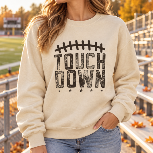 Touchdown Football Sweatshirt — Vintage Game Day Crewneck