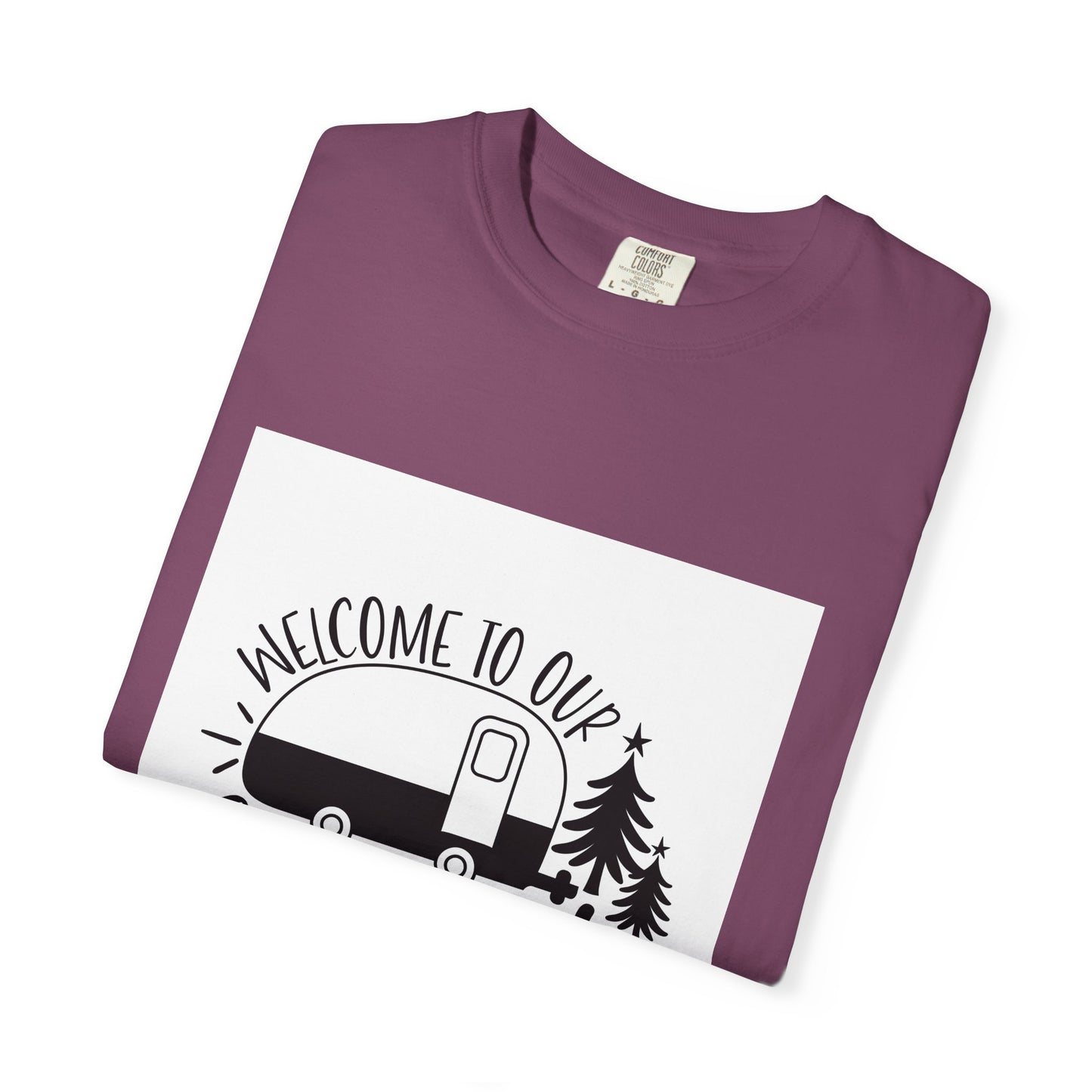 Campsite Camper T-Shirt — "Welcome to Our Campsite" Vintage RV Tee