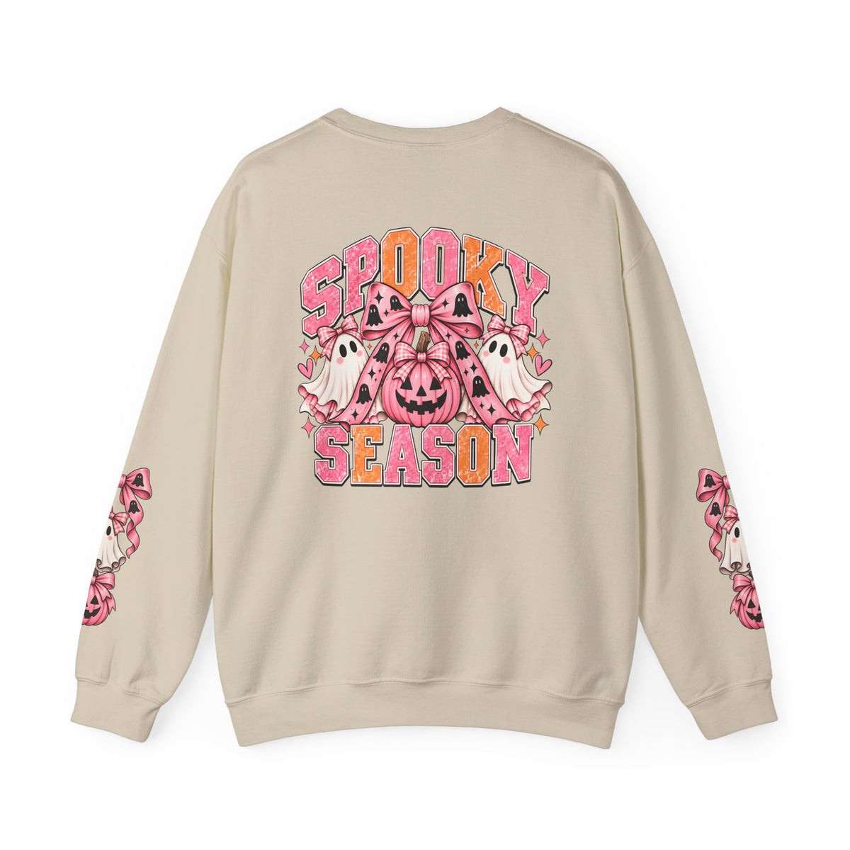 Spooky Season Sweatshirt – Pink Pumpkin & Ghosts Halloween Crewneck
