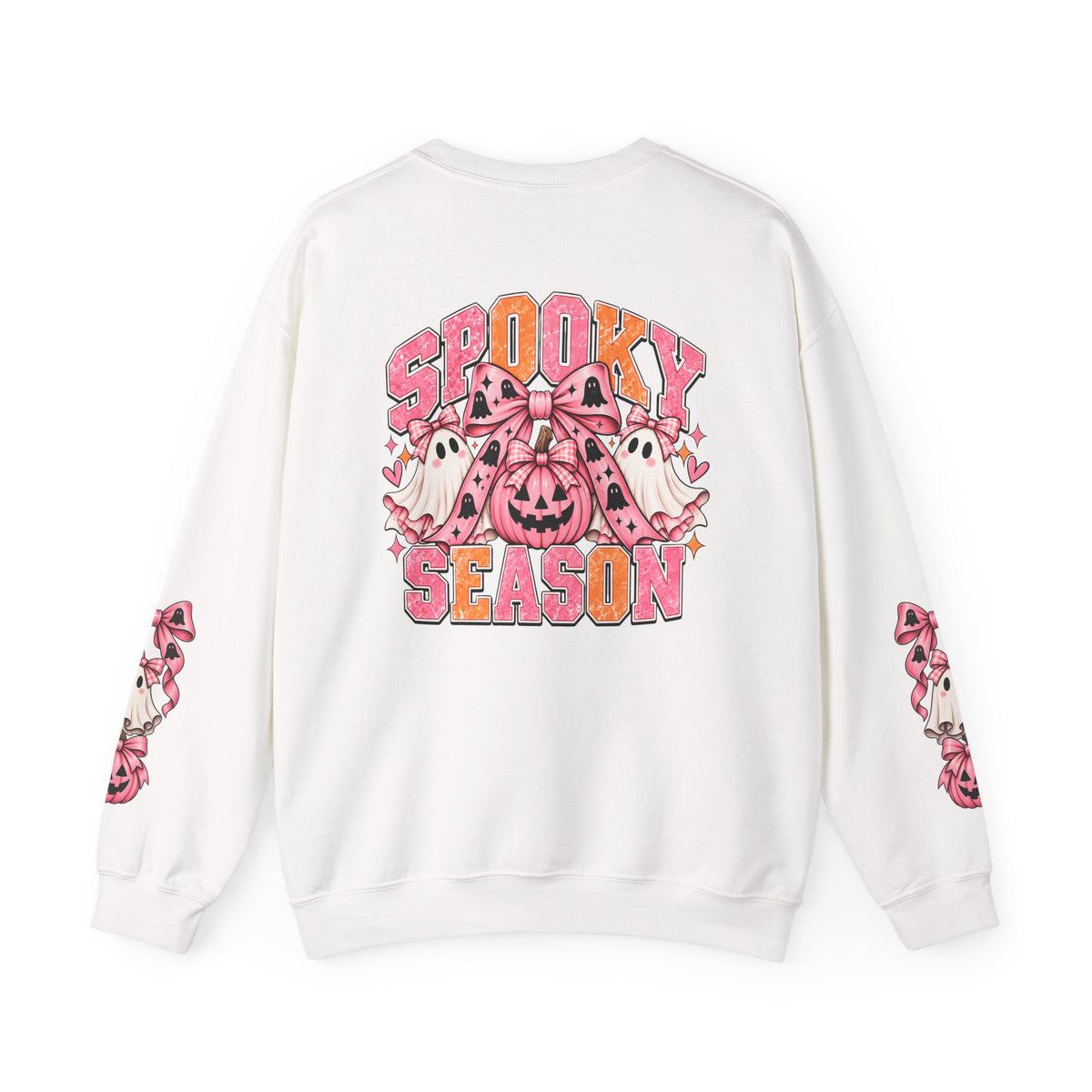 Spooky Season Sweatshirt – Pink Pumpkin & Ghosts Halloween Crewneck