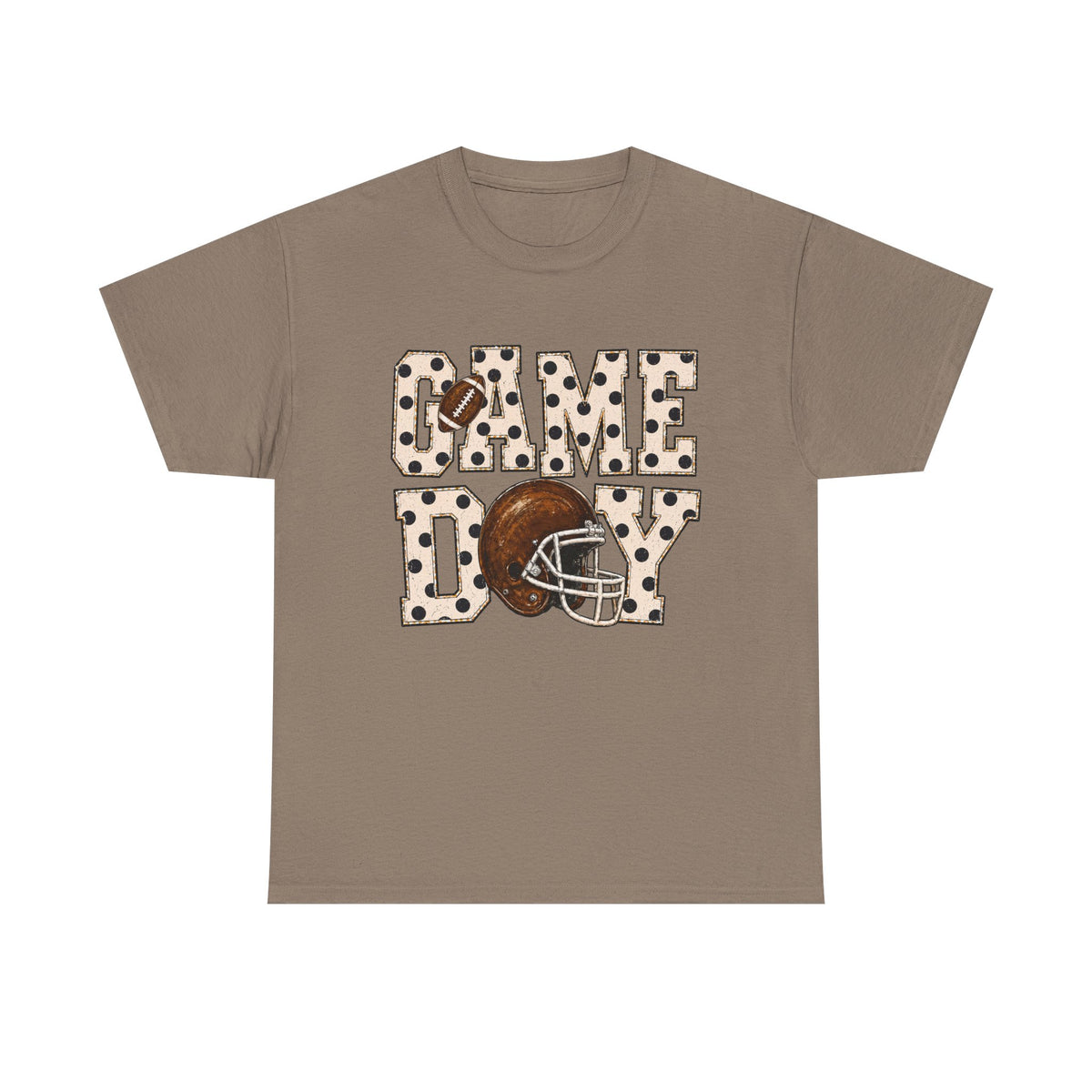 Game Day Football Tee – Leopard Print Helmet Graphic
