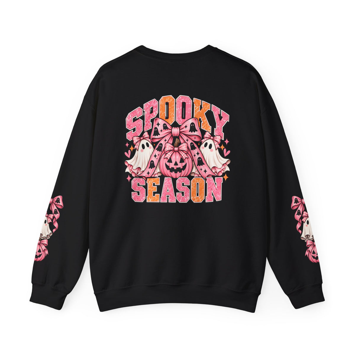 Spooky Season Sweatshirt – Pink Pumpkin & Ghosts Halloween Crewneck