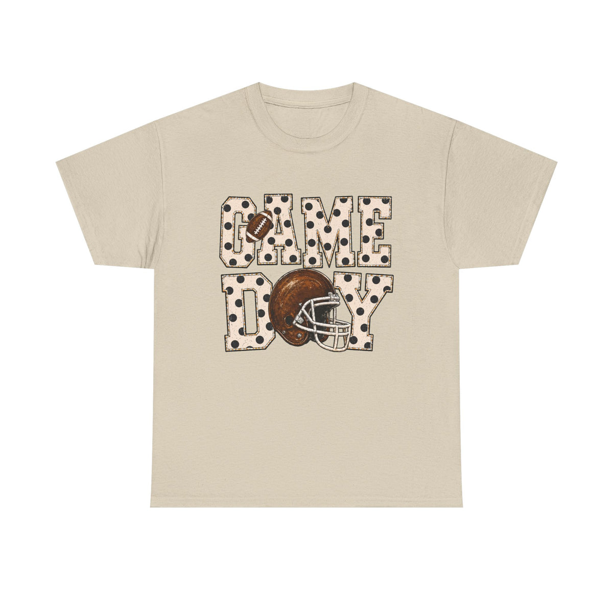 Game Day Football Tee – Leopard Print Helmet Graphic