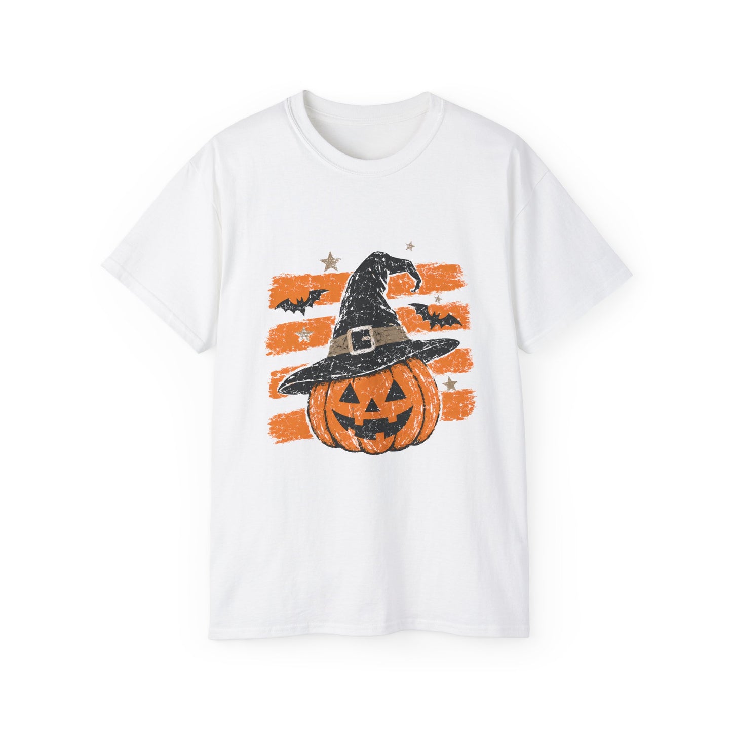 Halloween Jack-O'-Lantern Tee — Pumpkin with Witch Hat Graphic