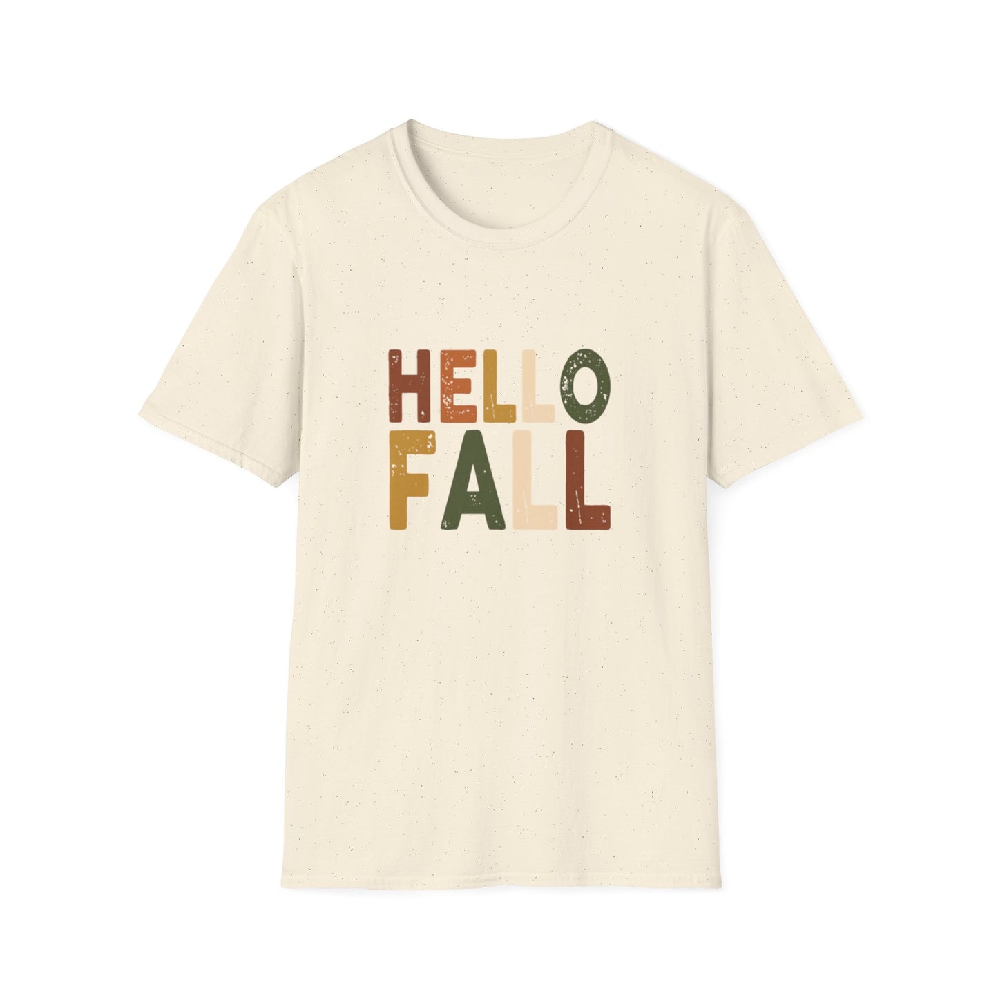 Hello Fall T‑Shirt — Retro Earth Tone Autumn Graphic Tee
