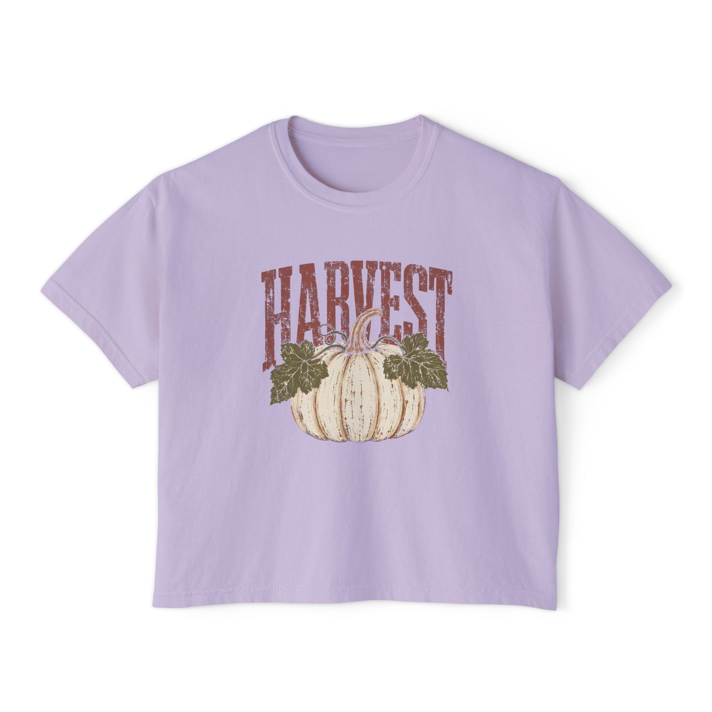 Harvest Pumpkin Women's Boxy Tee — Vintage Fall Graphic
